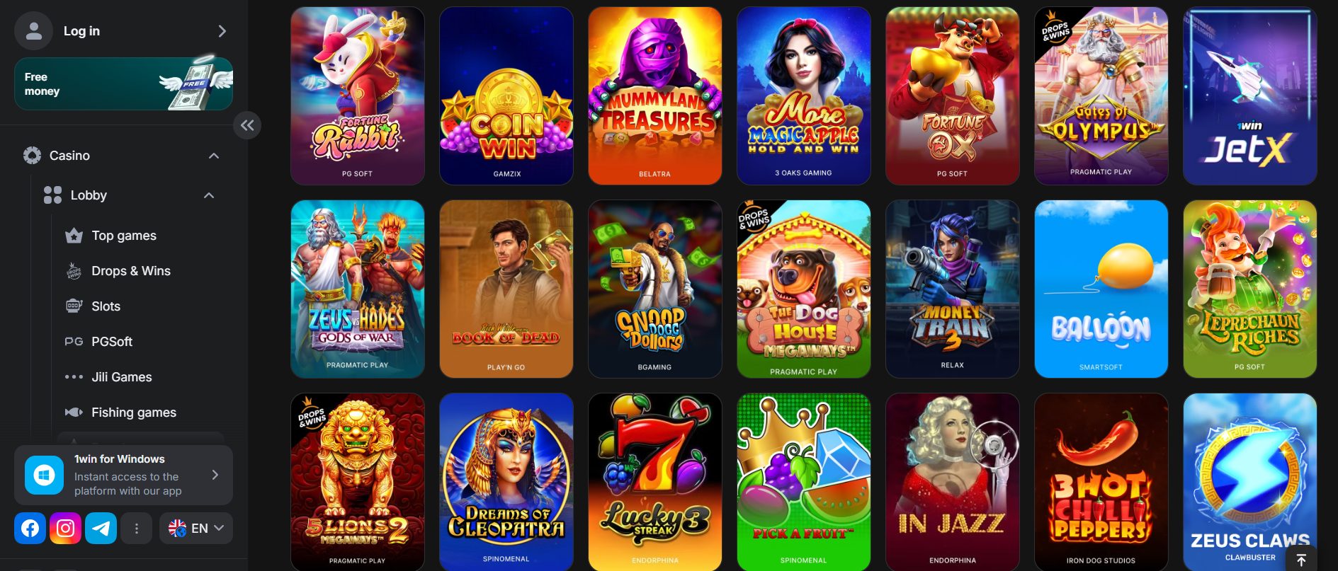 Play exciting slot machines at 1win Indonesia with instant payouts